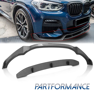 Carbon Look ABS Front Bumper Lip Splitter For 2018-20 BMW X3 X4 G01 G02 M Sport