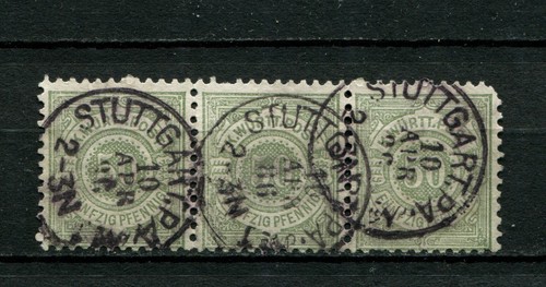 Württemberg No. 51 three stripes stamp. A Brand With Defects (D10)