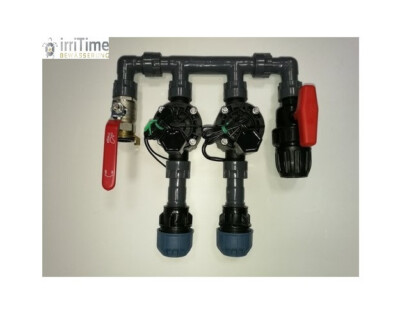 Vormontiert Magnetventil Verteiler 2-fach 32 mm Anschluss Rain Bird HV 24 Volt