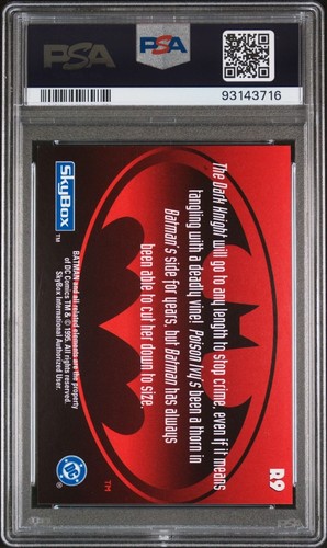 1995 Skybox Adventures of Batman & Robin - RAS Foil R9 Poison Ivy - PSA 8 NM-MT - Picture 4 of 4