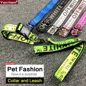 off white leash and collar