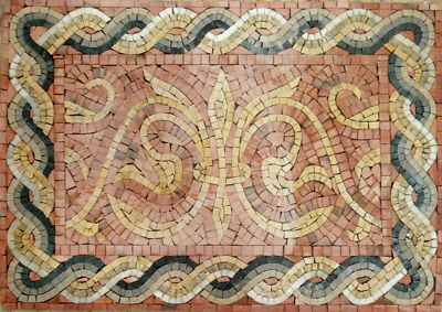 Fleur De Lys Majestic Border Skirting Floor Wall Marble Mosaic