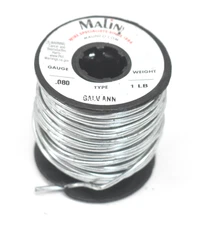 Malin Co Galvanized Annealed .080" Gauge x 1 lb Type Stainless Steel Bare Wire