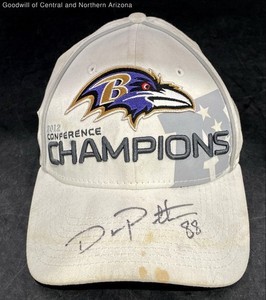 NFL New Era 2012 Baltimore Ravens Champions Hat W/ Signature *Needs Cleaning*