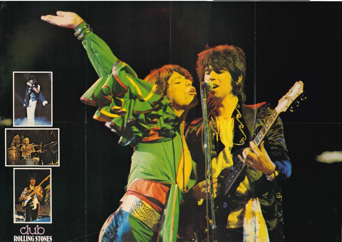 ROLLING STONES       POSTER  69 cm x 48 cm -  70er Jahre   Club Magazine
