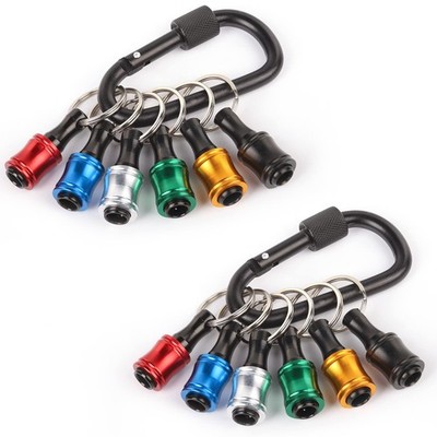6pcs 1/4 inch Hex Shank Aluminum Alloy Screwdriver Bits Holder 2 Sets, Light-...