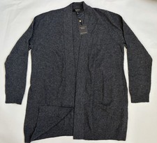 Charter Club woman 100 Cashmere Luxury Cardigan Sweater Sz L gray