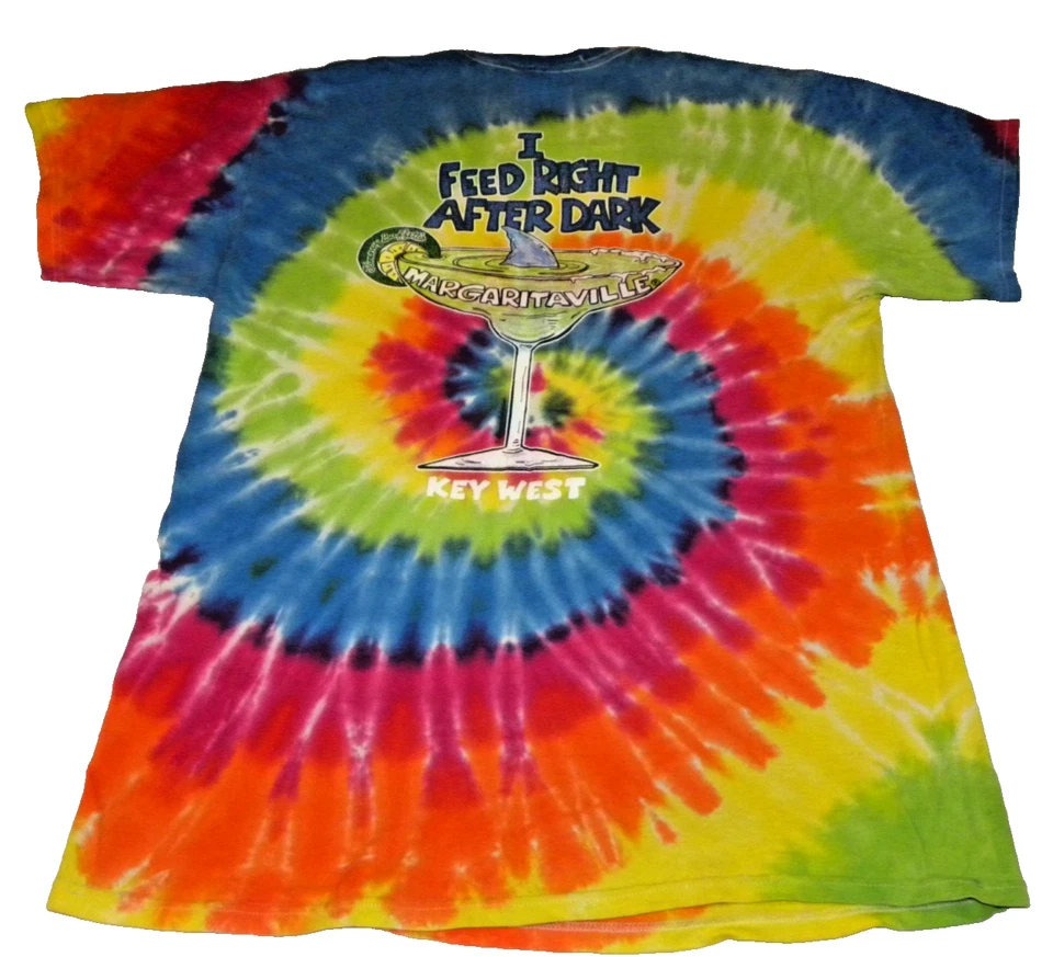 Vintage Y2K - Vivid Colored - Margaritaville Spiral Tie-Dye T-Shirt Size M - Image 4 of 4