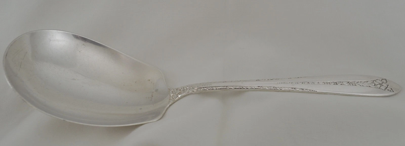 Small Solid Berry/Casserole Spoon MARGARET ROSE Sterling 1938 by National Silver