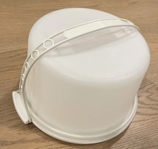 Vintage Tupperware Almond Cake Keeper Carrier 12" w/ Handle 1256