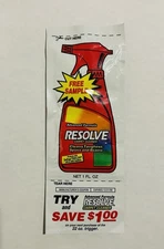 Vintage 1995 Resolve w/ Du Pont Teflon Stain Repellant Carpet Cleaner 1oz Sample