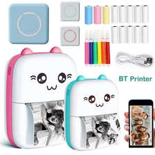 Mini Pocket Thermal Sticker Printer Bluetooth Portable Phone Memo Printing USB