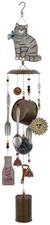 Sunset Vista Designs 92399 Farm Cat Metal Wind Chime, Galvanized