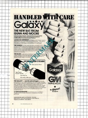 Gunn and Moore Ltd Galaxy Cricket Bat ADVERT ONLY!   - 1981