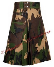 Handmade Highland Dress Camouflage Kilts - Men's Modern Army Camo Utility kilt