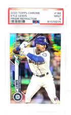 2020 Chrome Prism REFRACTOR KYLE LEWIS RC Rookie Baseball Card PSA 9 MINT. rookie card picture