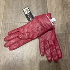 Aris Too Vintage Genuine Leather Red Women's Gloves Size 6 1/2 Brand New