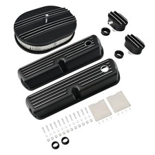 Finned Tall Valve Covers 12 Air Cleaner Breather Fit Ford Sbf 289 302 351w Finned Tall Valve Covers 12 Air Cleaner Breather Fit Ford Sbf 289 302 351w