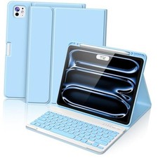 for iPad Pro 13 inch Case with Keyboard M5/M4 2025/2024, Sky  Magnetic Blue