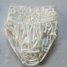 6pcs Bikini Plus Underwear Woman Panties Soft Nylon Mid-Waist Briefs /White/2XL