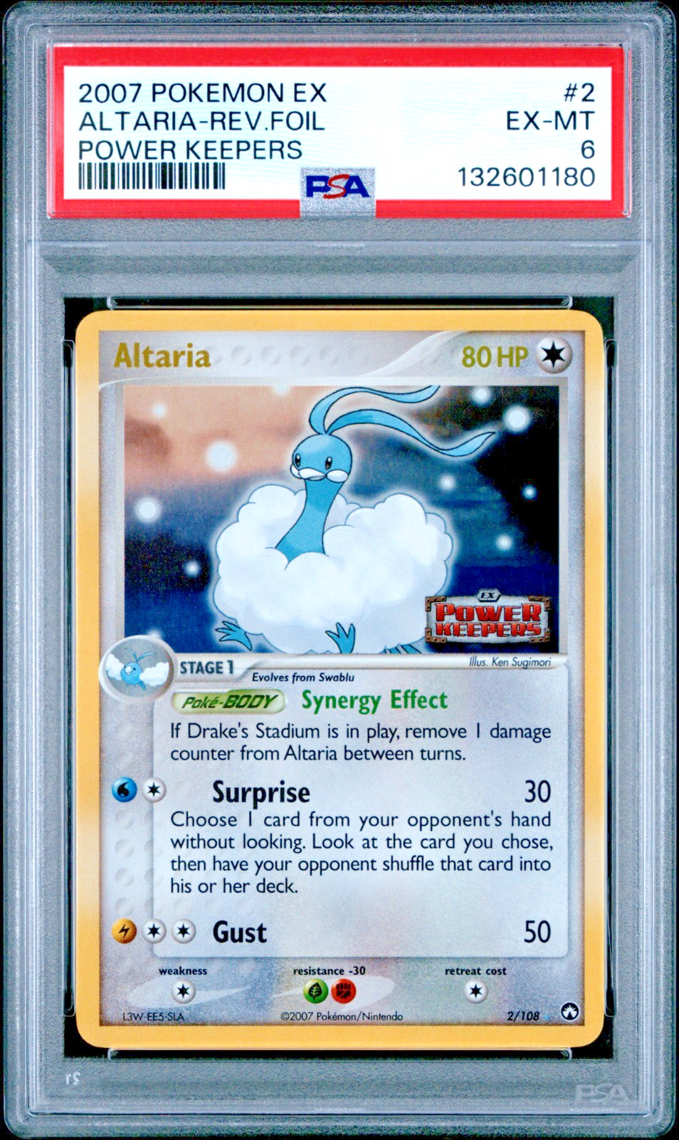 PSA 6 2007 Pokemon EX Power Keepers Altaria STAMPED Reverse Holo Foil 2/108