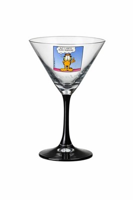 Palace x Garfield: Martini Glas - klar, blaues Bild - brandneu im Karton