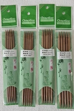 6" Bamboo Chiao Goo Double Pointed Needles Size 5, 6, 7  & 8