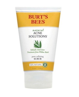 Burt's Bees Natural Acne Solutions Pore Refining Scrub 4 Oz Face Wash - QTY 13