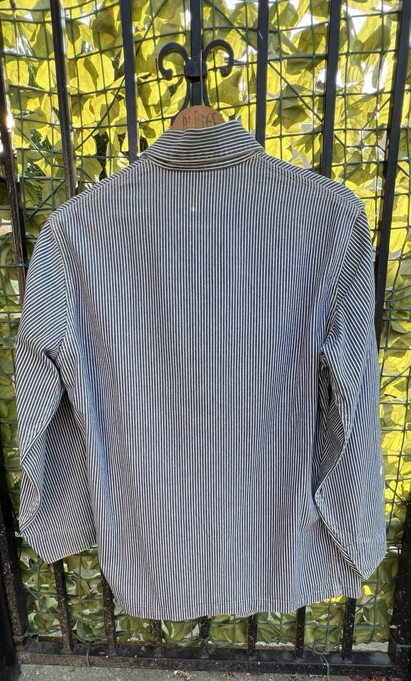 Vintage Chore Jacket In Hickory Stripe Cotton by Osh-Kosh B'Gosh. Made In USA - Image 2 of 4