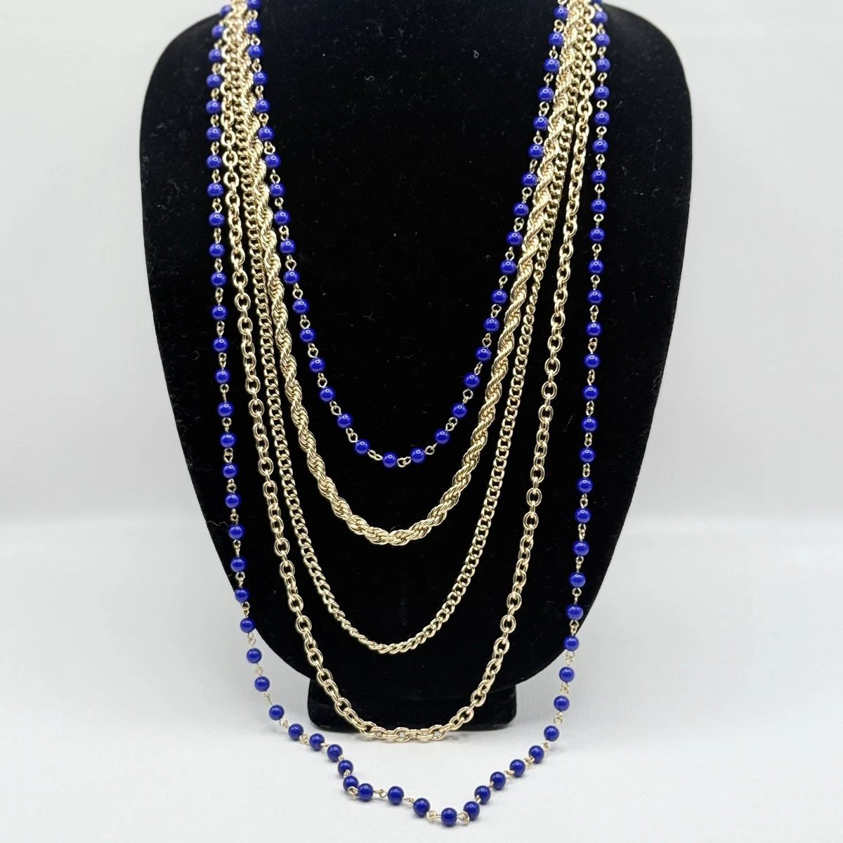 Collier Multi-rangs Robert Rose Perles Roses Facettées Ajustable - Occasion Comme Neuf