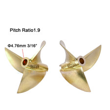 3-blade Copper Propeller 4.76mm Pitch Ratio1.9 CCW/CW D48mm Prop For RC Boat