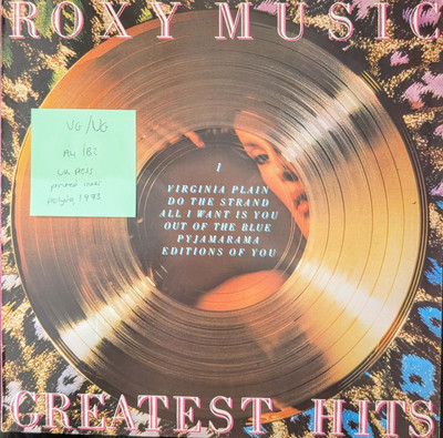 Roxy Music Greatest Hits Vinyl Record VG/G+ 2302073 1974