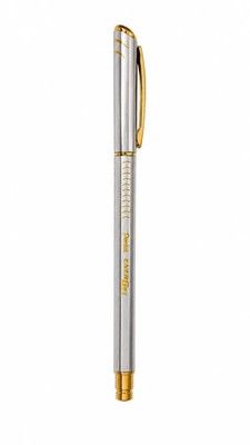 Pentel EnerGel Metal Lite Roller Pen Silver Body GT Blue Ink 0.7 mm medium BL457