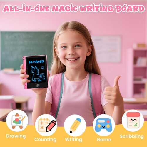 24 Pack 4.4 Inch Mini LCD Writing Tablet for Kids, Erasable and Reusable Todd... - Picture 2 of 7