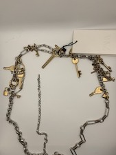 Zara portachiavi metallo a contrasto oro argento 90 cm nuovo con etichetta spedizione gratuita