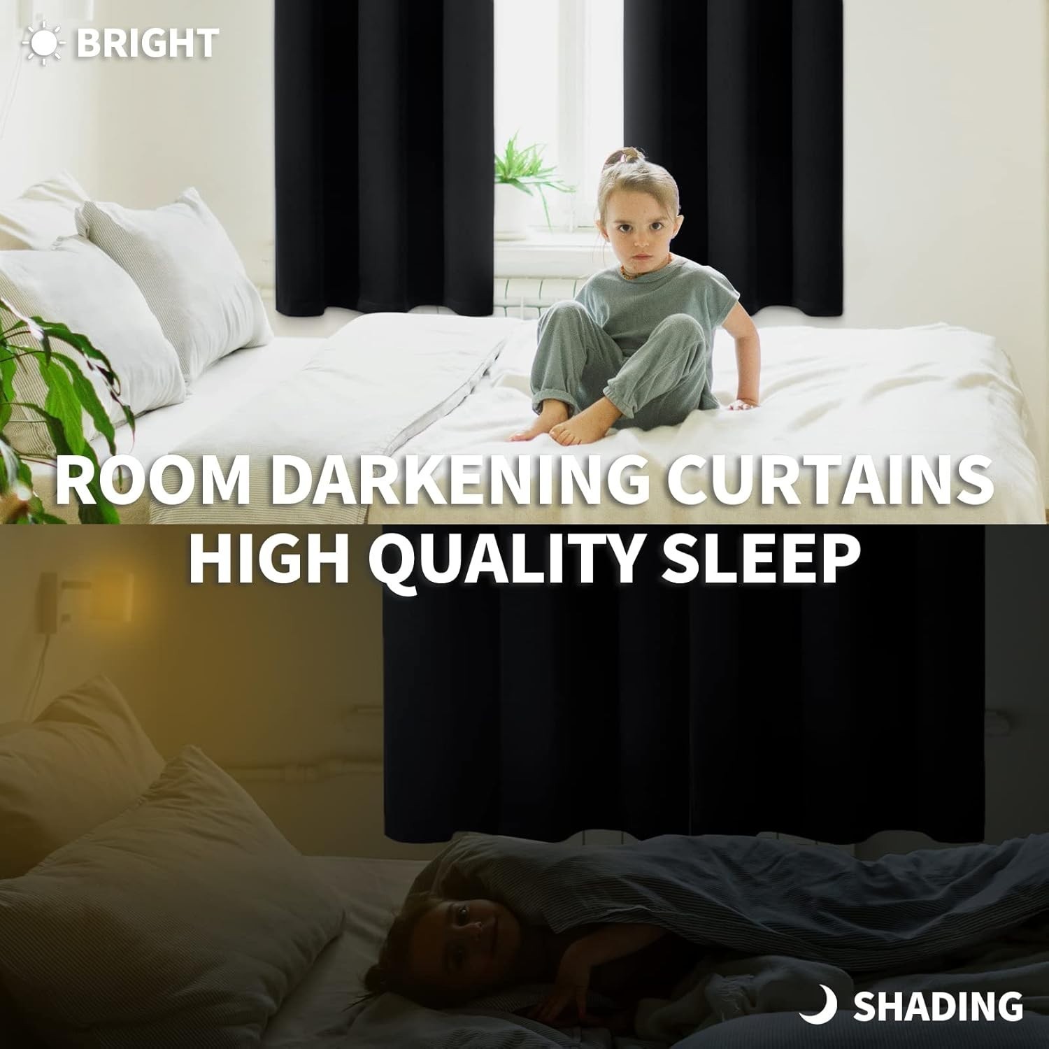 Elegant Blackout Curtains - Grommet Thermal Insulated Drapes, Set of 2, 54"x38"