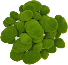 40PCS 4 Size Artificial Moss Rocks Decorative, Green Moss Balls,Moss Stones, Gre