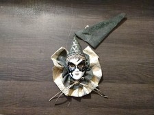 Vintage Porcelain Wall Hanging Jester Mardi Gras Mask