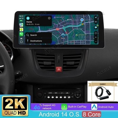DAB+ 4+64GB Autoradio CarPlay NAVI GPS RDS BT Radio Für PEUGEOT 207 CC 2006-2014