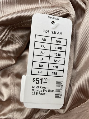 Goddess Keira GD6093FAN Keira Fawn Bra Size 52B Soft-Cup - Picture 3 of 6