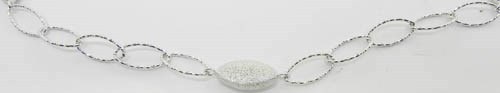 CHARLES GARNIER STERLING SILVER 22" CHAIN NECKLACE MARQUISE - Picture 3 of 4