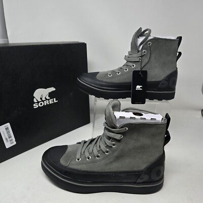 Sorel Mens Size Cheyanne Metro II Qyary Gray Black Waterproof Snow Boots 