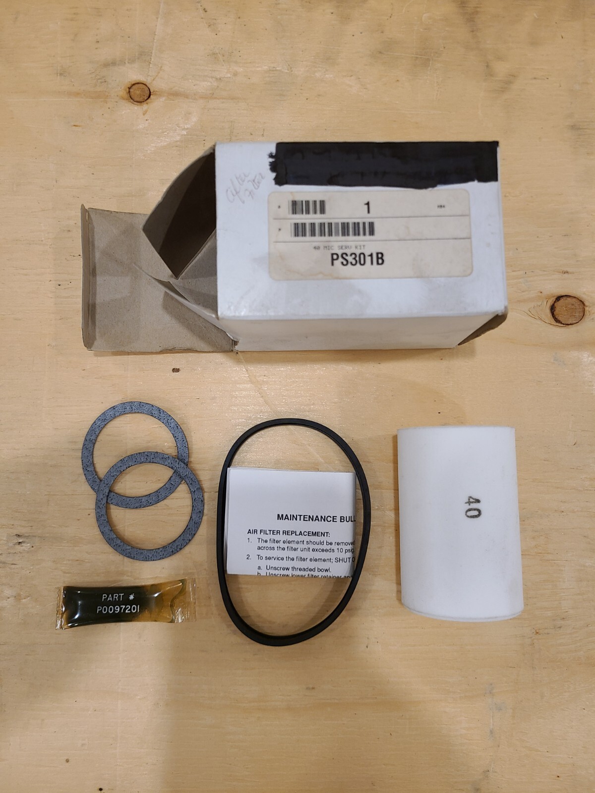 Parker Coalescing Filter Element Kit P.N. PS301B for Compressed Air Systems