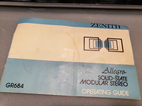 Vintage Zenith Allegro Stereo System GR684 Great Tuner w/ Manual **Tested - Picture 4 of 10