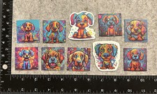 Lot of 10 Assorted Colorful Dog Stickers