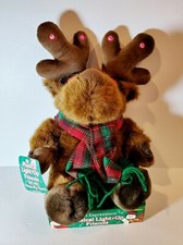 NOS DanDee Christmas Reindeer Musical Light Up Singing Plush Jingle 17  