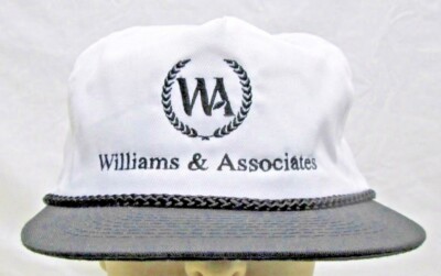 Vintage Williams & Associates Snapback Hat White Black Embroidered Otto Cap