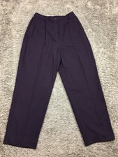 N Touch Dress Pants Womens Size 12 Purple Pleated Straight Leg