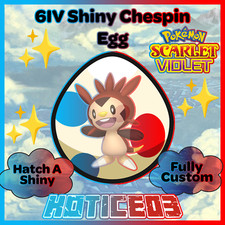 Chespin ✨ SHINY 6IV EGG ✨ Pokemon Scarlet & Violet ✨ TEAL MASK DLC ✨