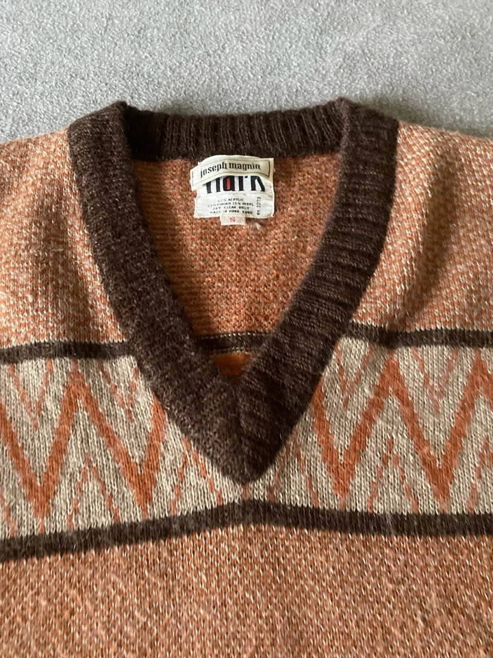 Joseph Magnin винтажный женский размер S многоцветный v-образным вырезом свитер с длинным рукавом ретро - Изображение 3 из 4